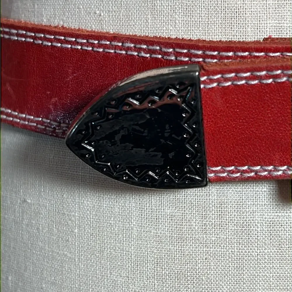 Liz Claiborne Red Leather Vintage Belt